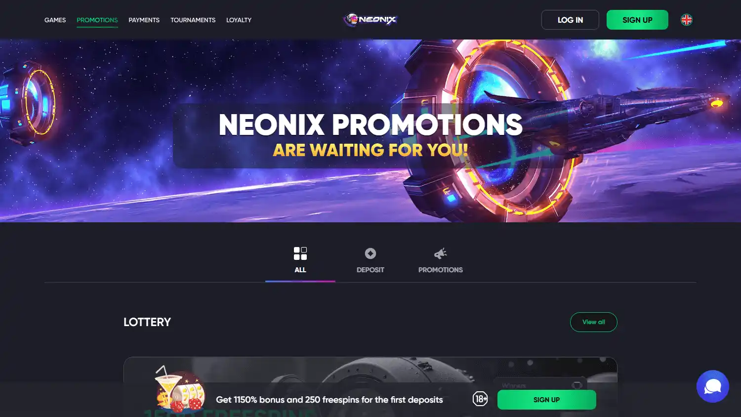 Neonix Casino screenshot 2