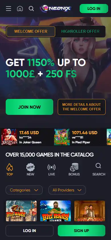 Neonix Casino screenshot 3