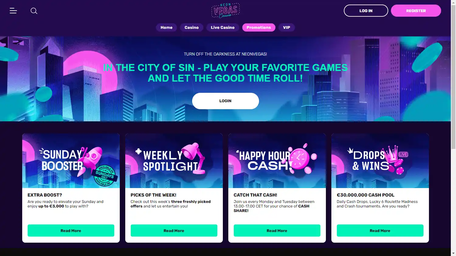 NeonVegas Casino screenshot 3