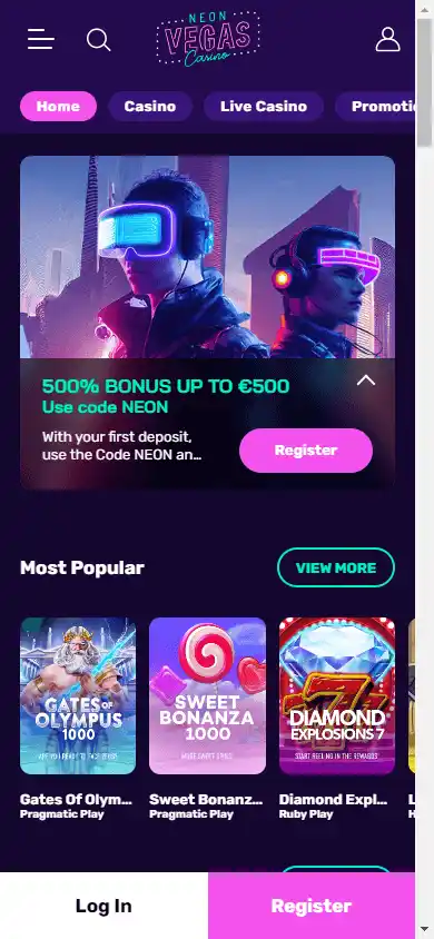 NeonVegas Casino screenshot 4