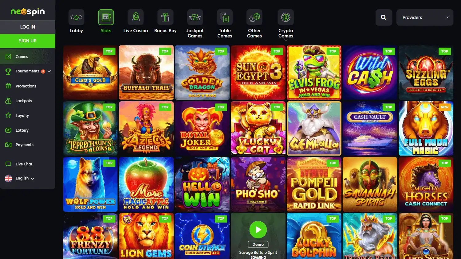 Neospin Casino screenshot 2