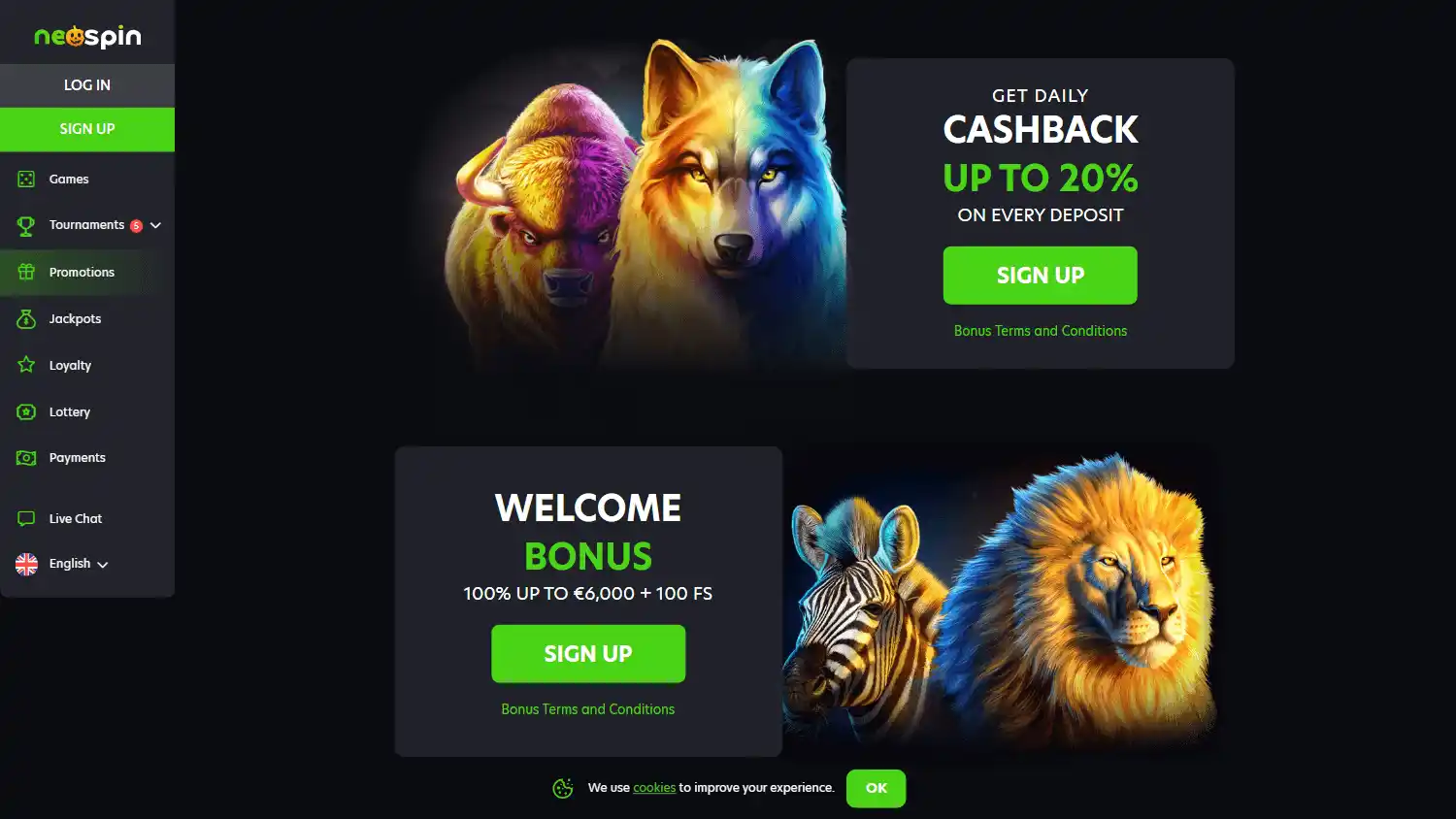 Neospin Casino screenshot 3