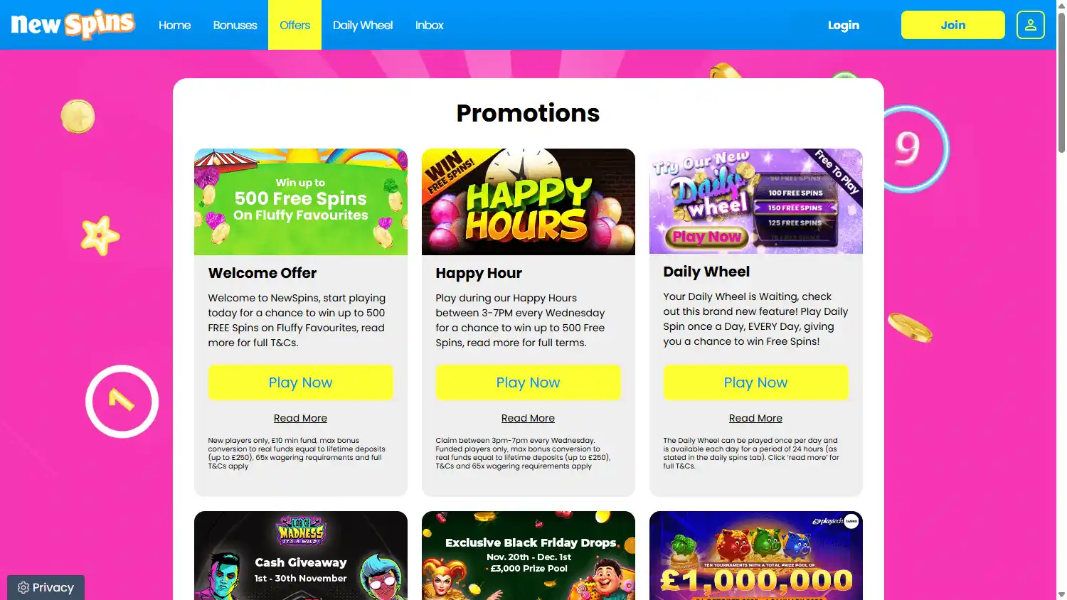 NewSpins Casino screenshot 3