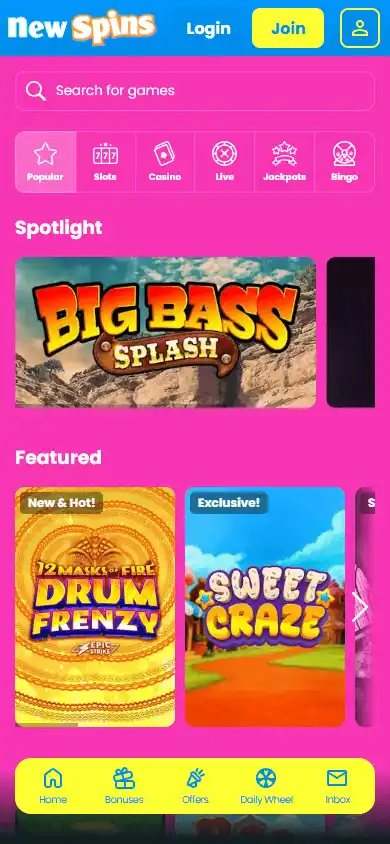 NewSpins Casino screenshot 5