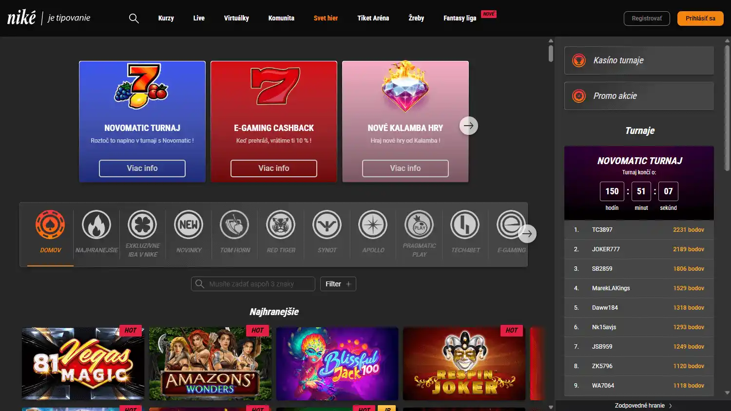 Niké Casino screenshot 2