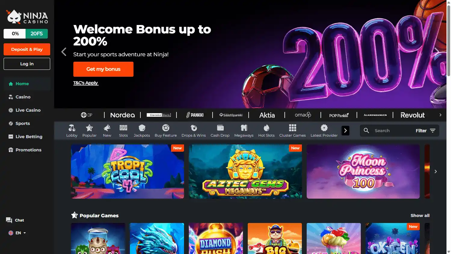Ninja Casino screenshot 1
