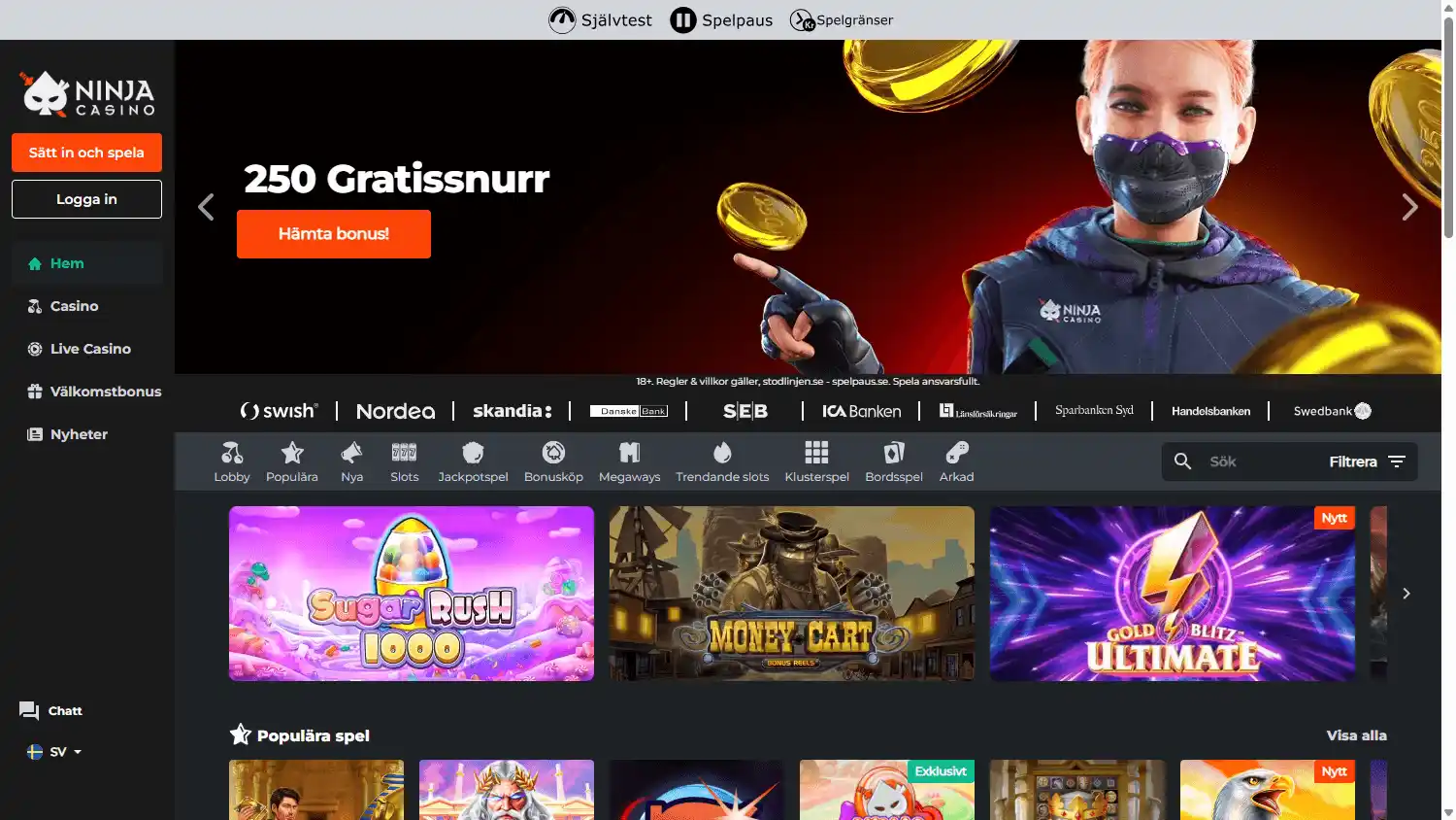 Ninja Casino SE screenshot 1