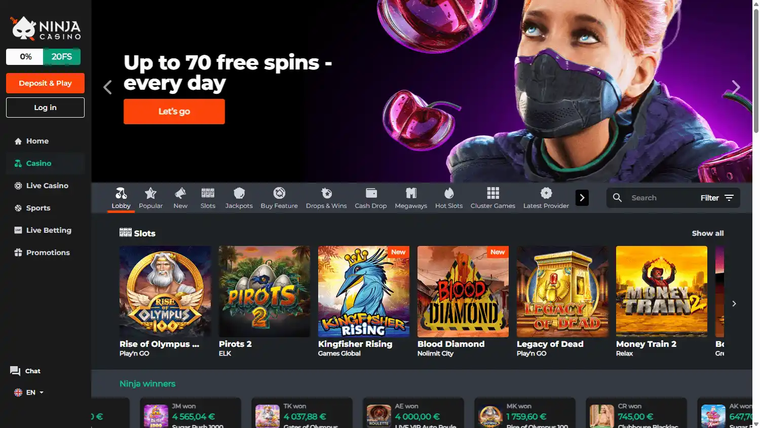 Ninja Casino SE screenshot 3