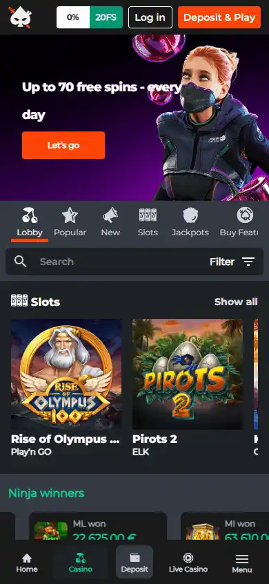 Ninja Casino SE screenshot 6