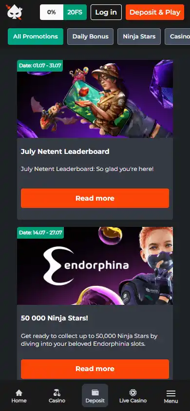 Ninja Casino SE screenshot 7