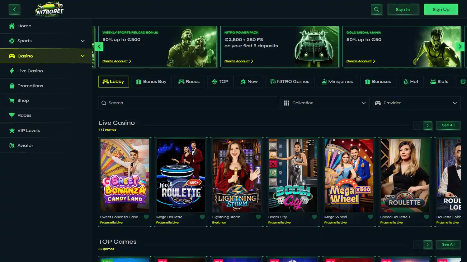 Nitrobet Casino screenshot 2