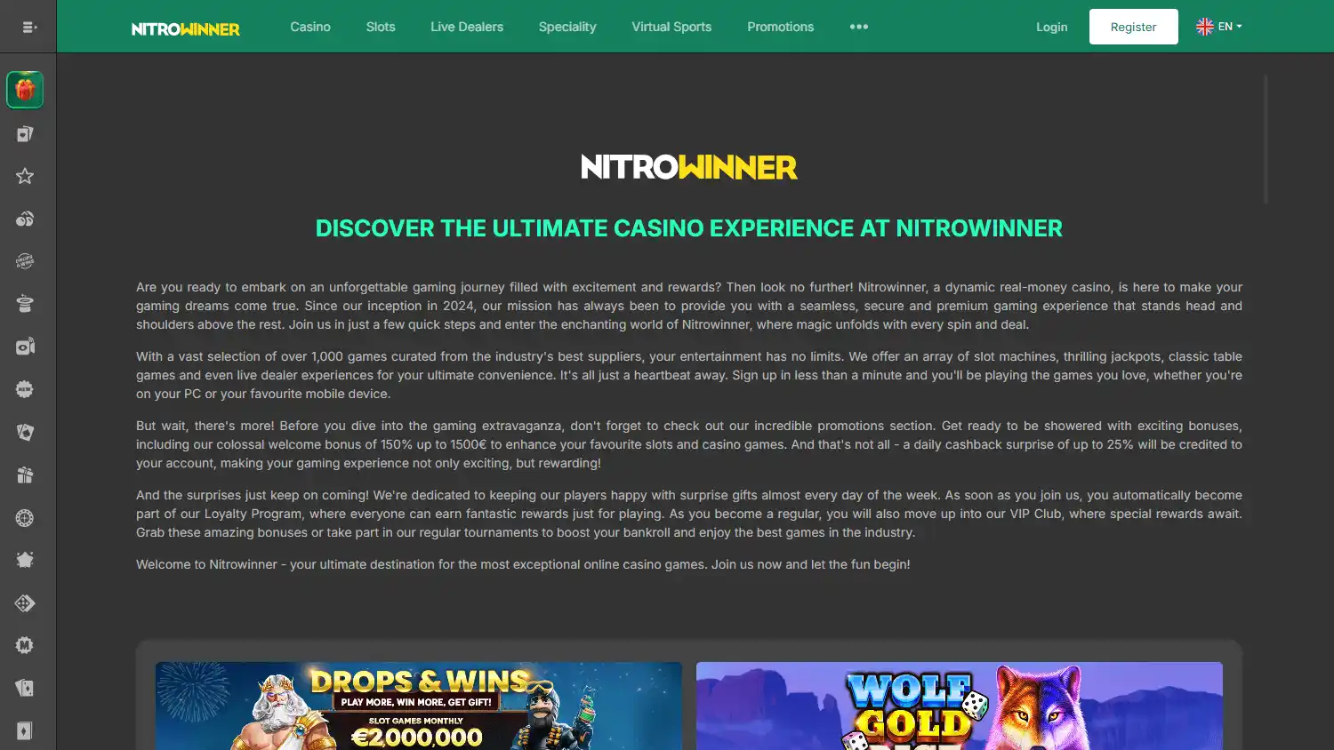 Nitrowinner Casino screenshot 1