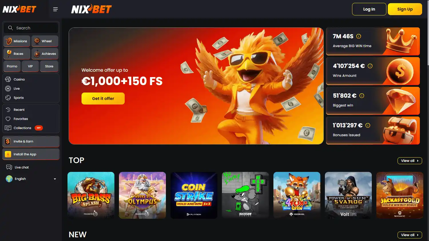 Nix.bet Casino screenshot 1