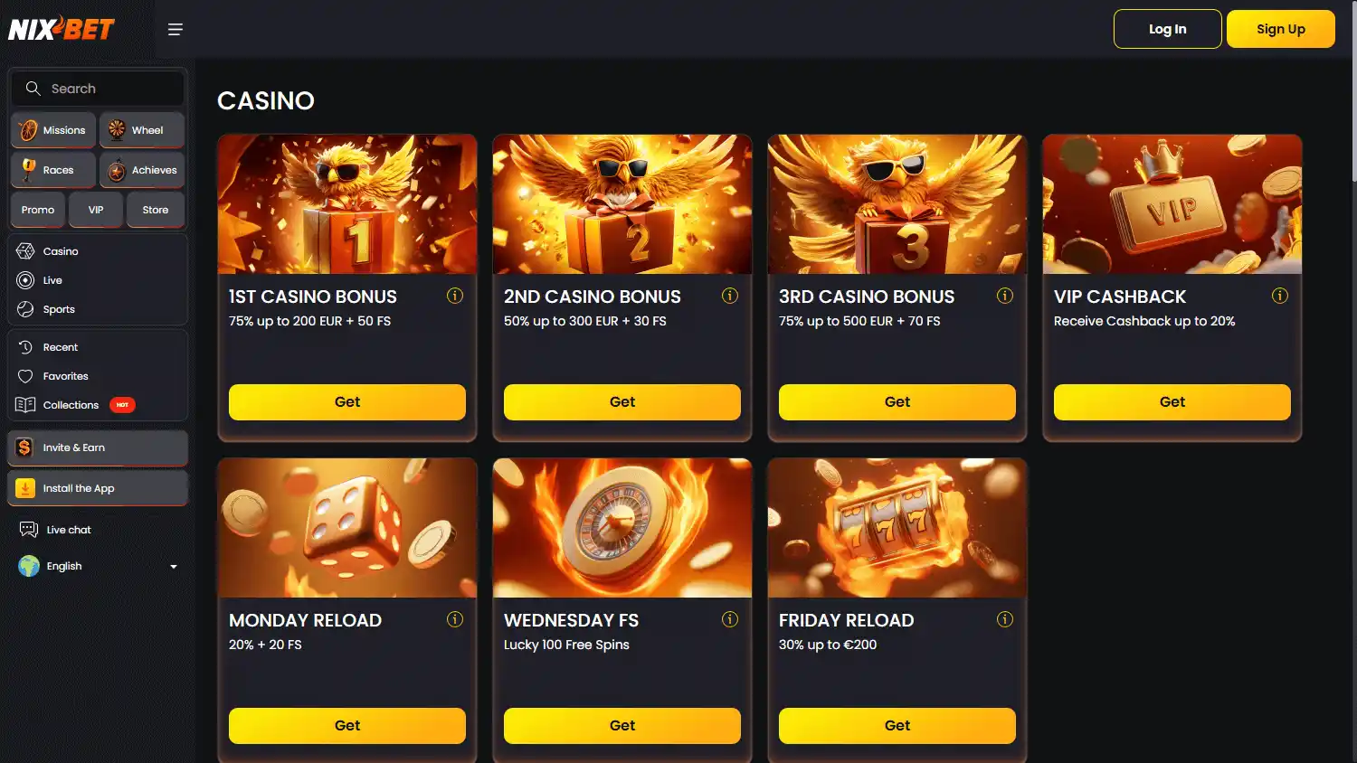 Nix.bet Casino screenshot 3
