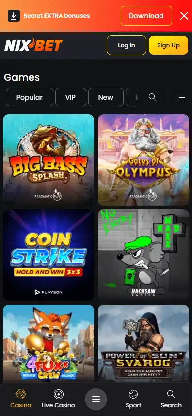 Nix.bet Casino screenshot 5