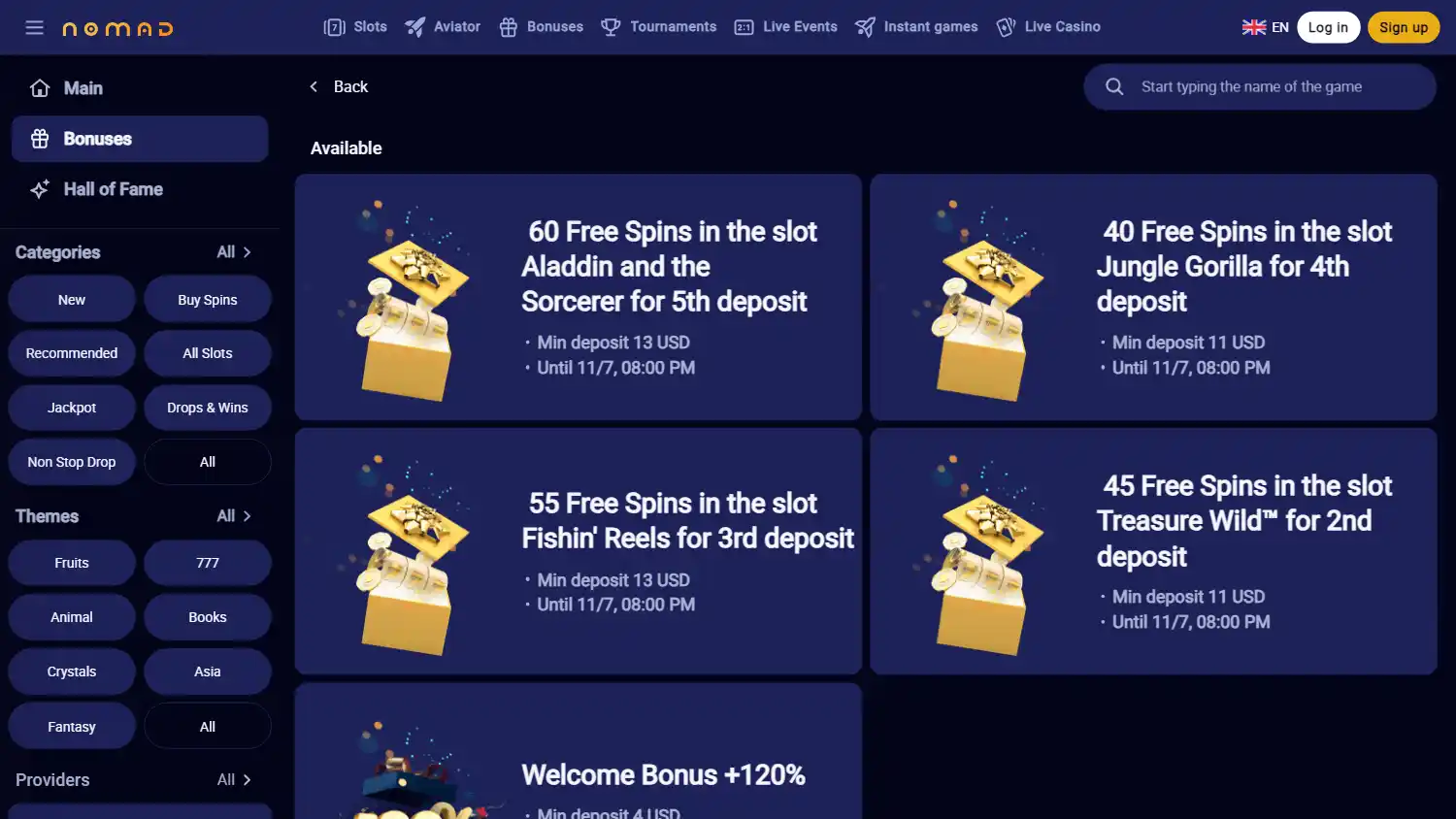 Nomad Casino screenshot 2