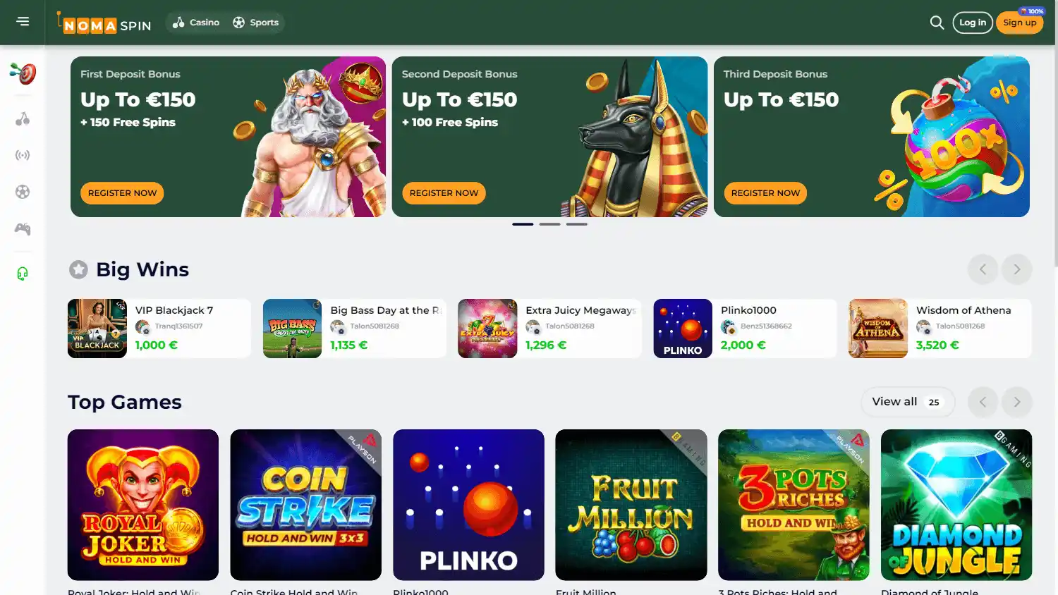 Nomaspin Casino screenshot 1
