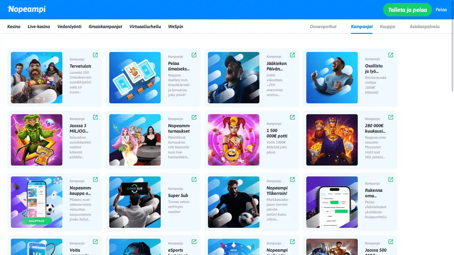 Nopeampi Casino screenshot 3