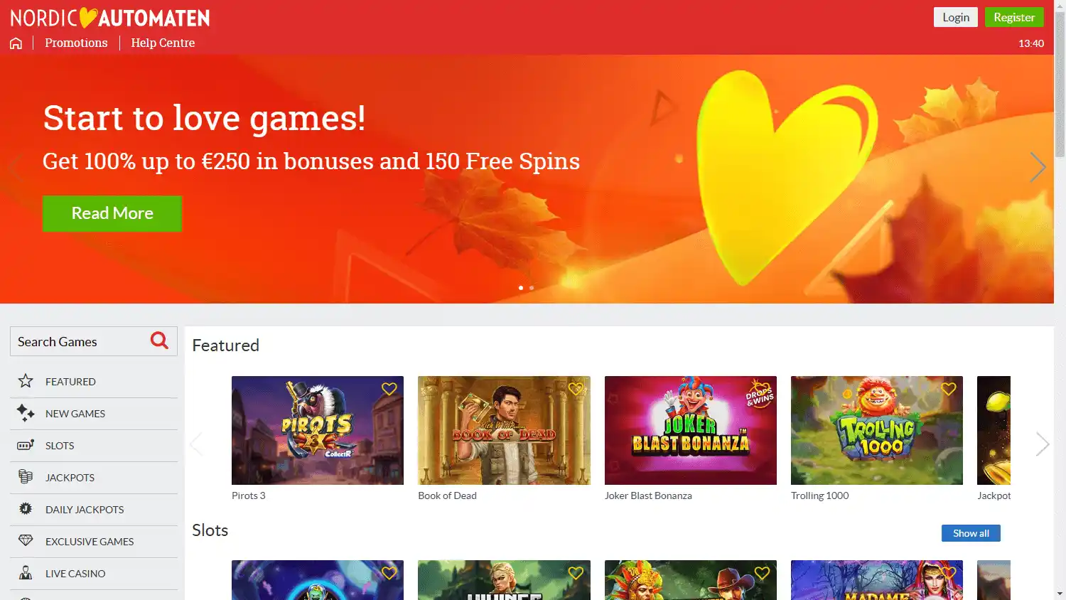 NordicAutomaten Casino screenshot 1
