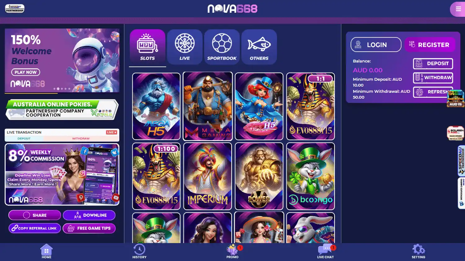 Nova668 Casino screenshot 1