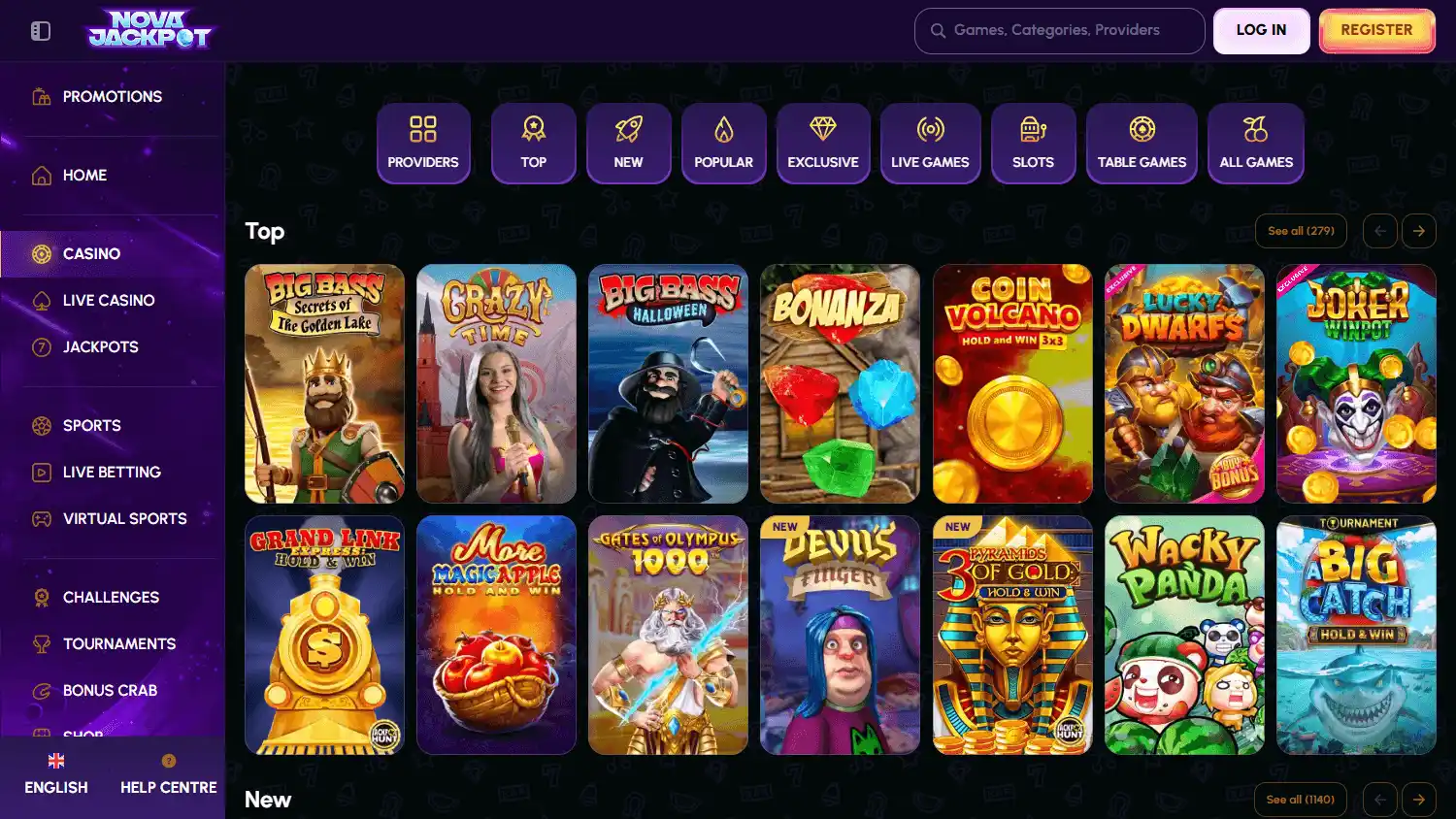 NovaJackpot Casino screenshot 2