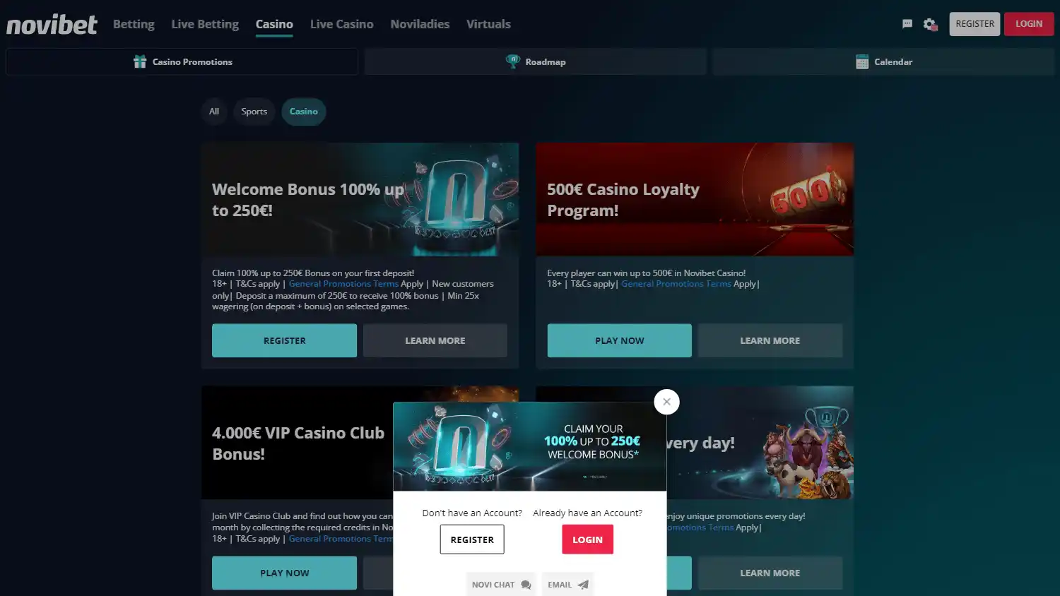 Novibet Casino IE screenshot 4