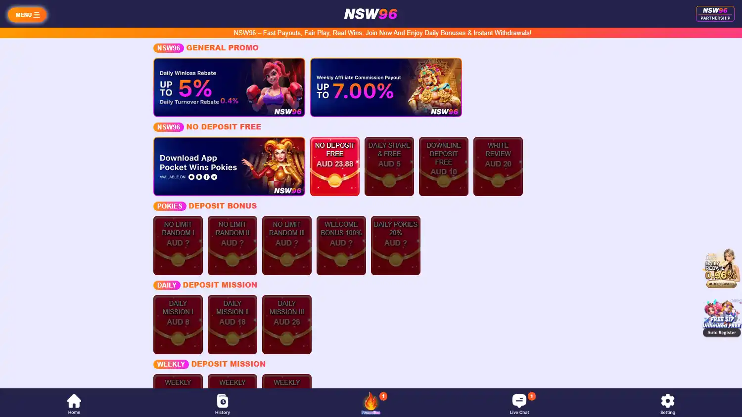 NSW96 Casino screenshot 2