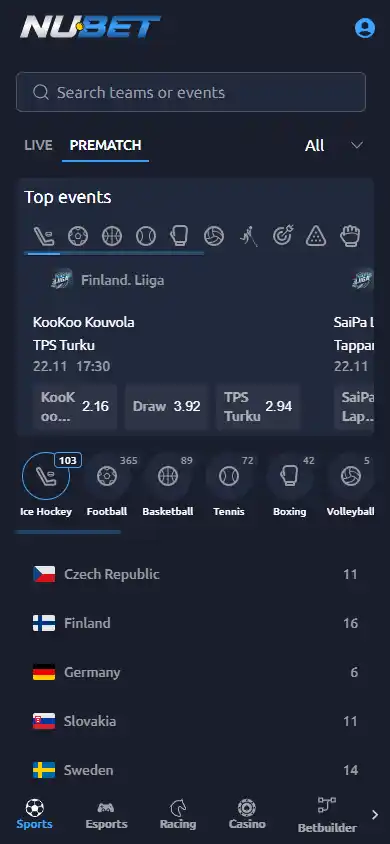 Nubet Casino screenshot 4