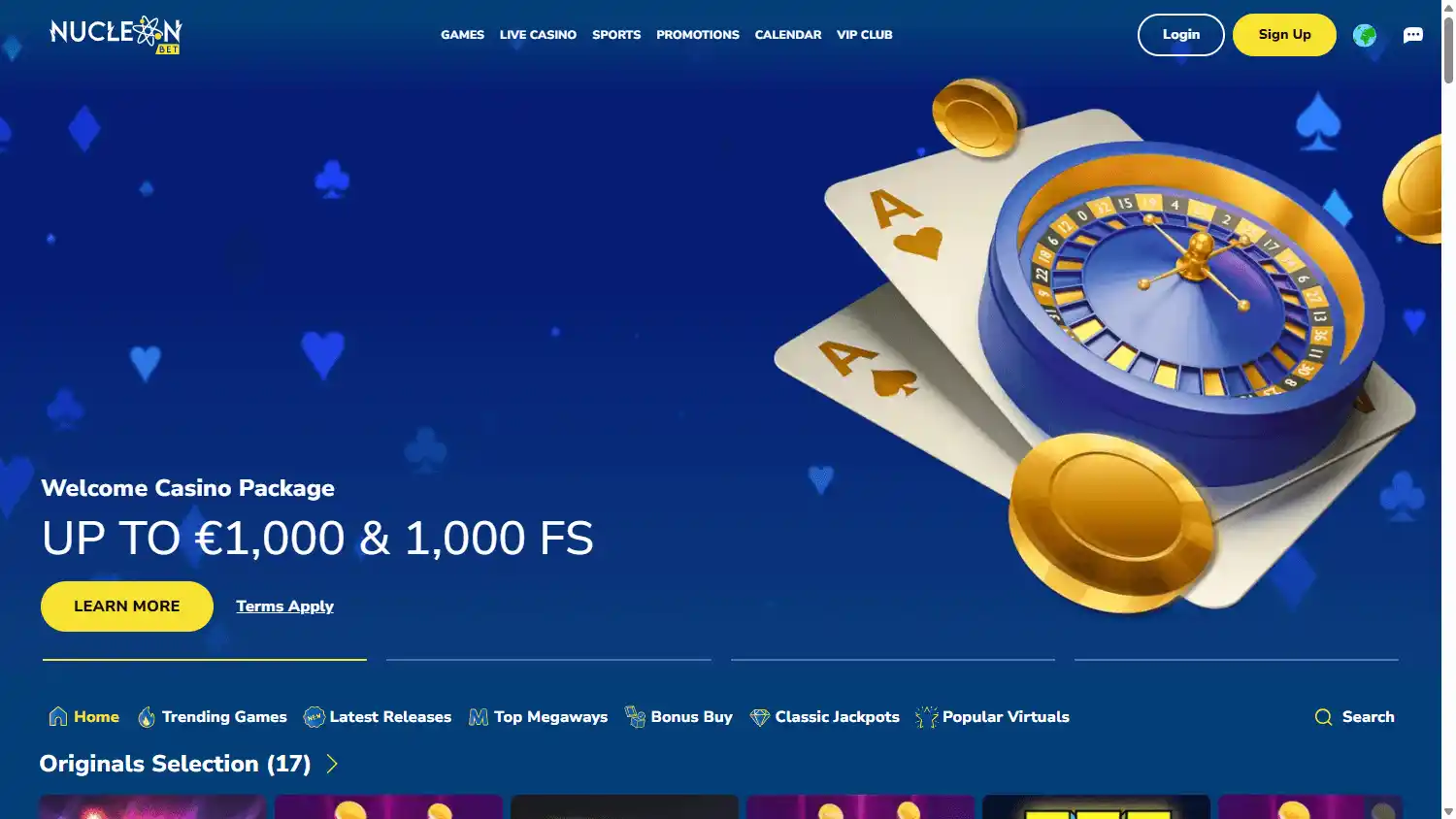 Nucleonbet Casino screenshot 1