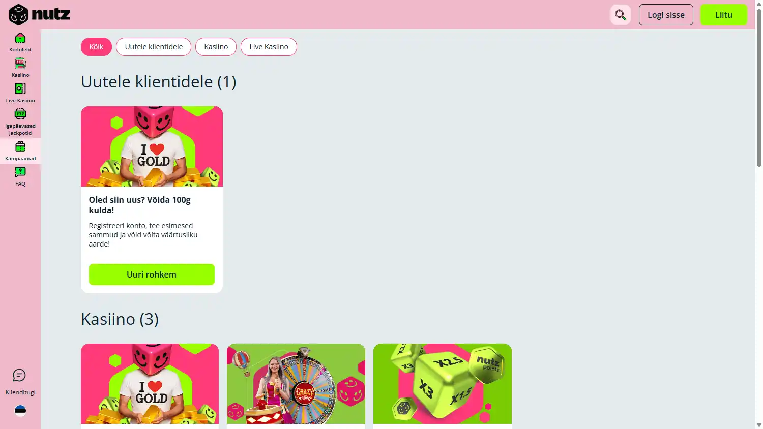 Nutz Casino screenshot 3