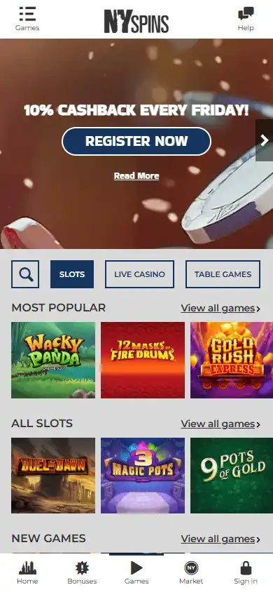 NYspins Casino screenshot 3
