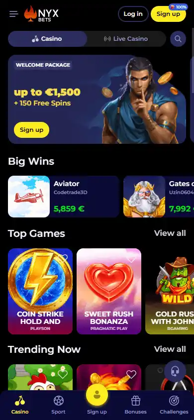 NYXbets Casino screenshot 4
