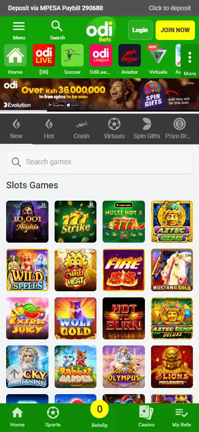 OdiBets Casino screenshot 5