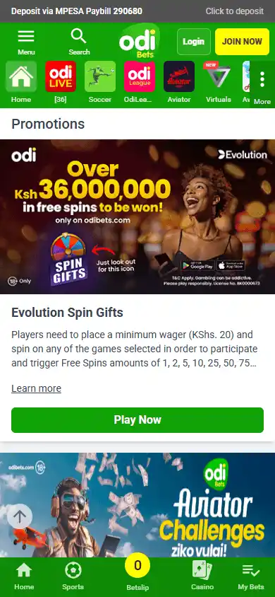 OdiBets Casino screenshot 6