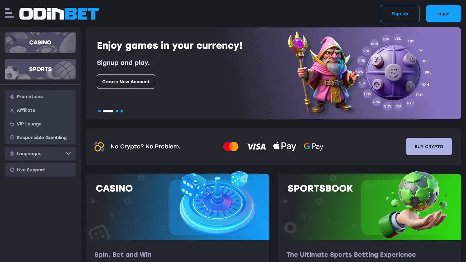 OdinBet Casino screenshot 1
