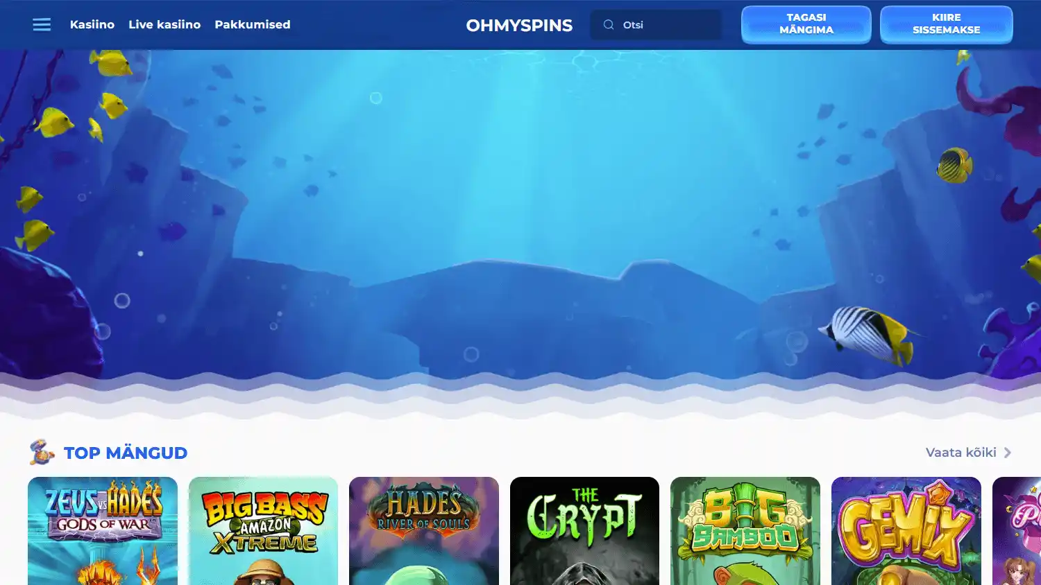 OhMySpins Casino screenshot 1