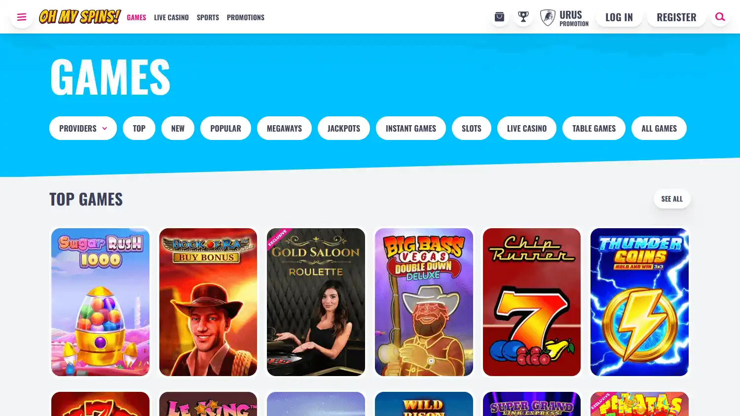 OhMySpins Casino screenshot 3