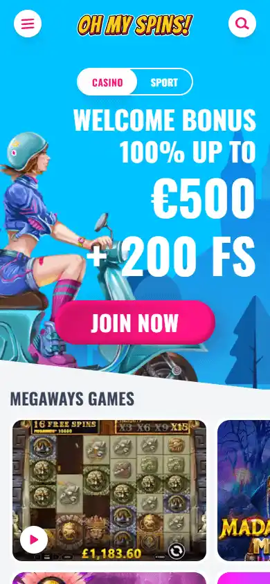 OhMySpins Casino screenshot 5