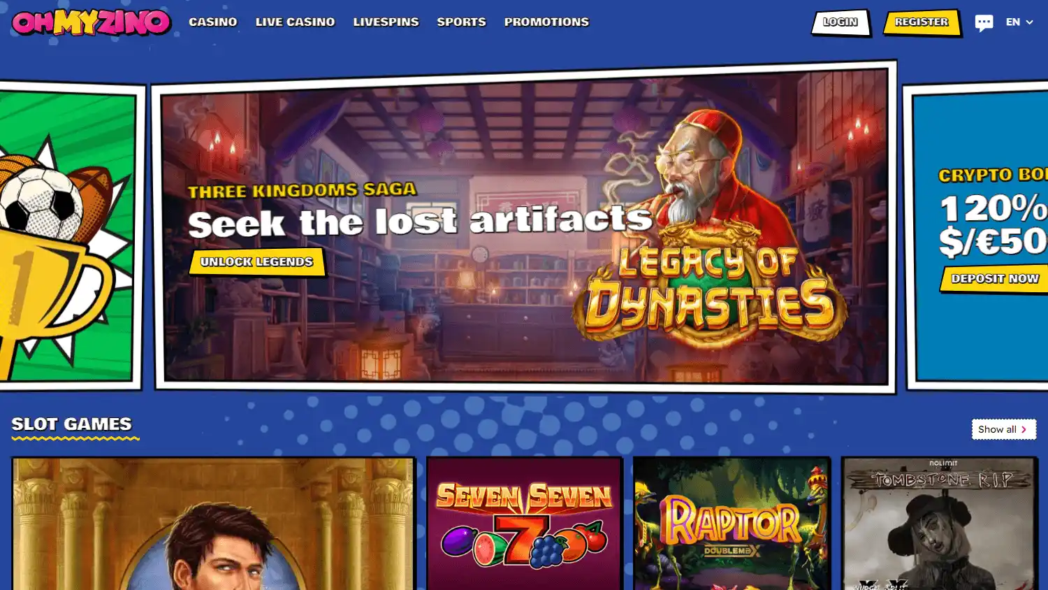 OhMyZino Casino screenshot 1