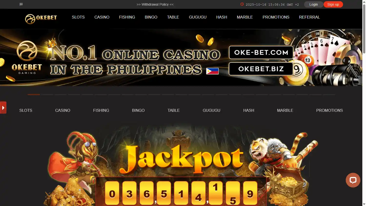 OKEBET Casino screenshot 1
