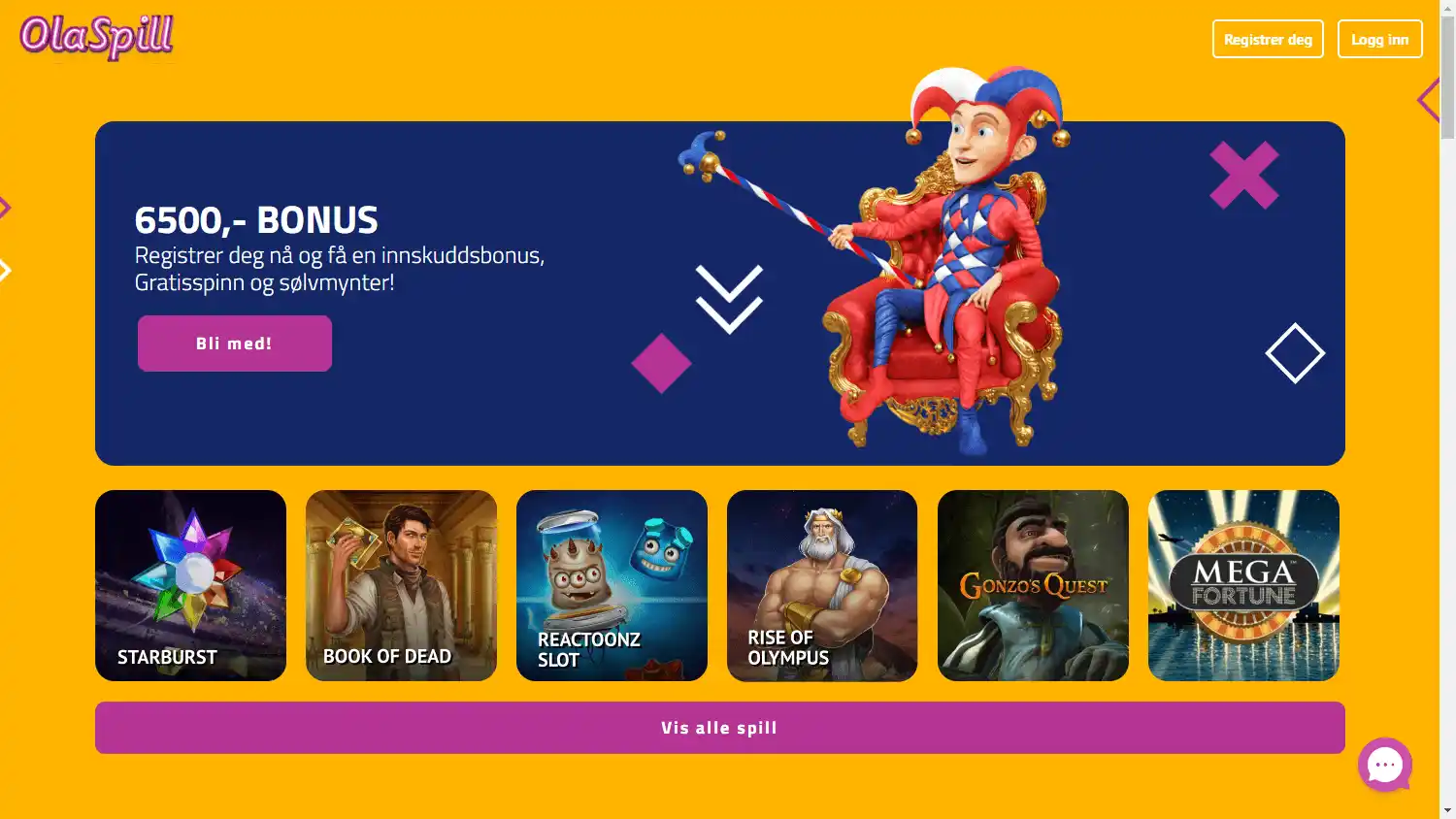 OlaSpill Casino screenshot 1