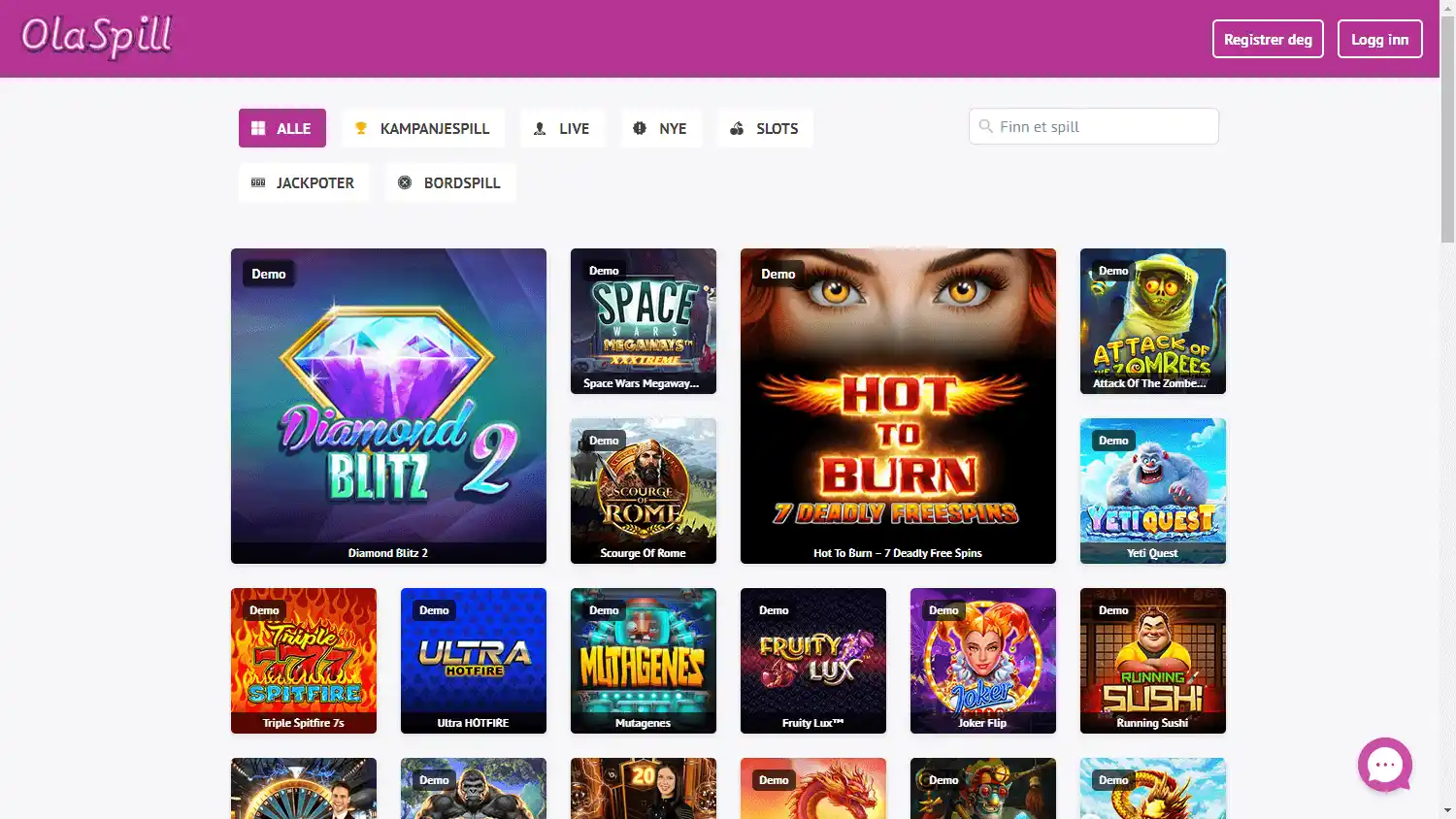 OlaSpill Casino screenshot 2