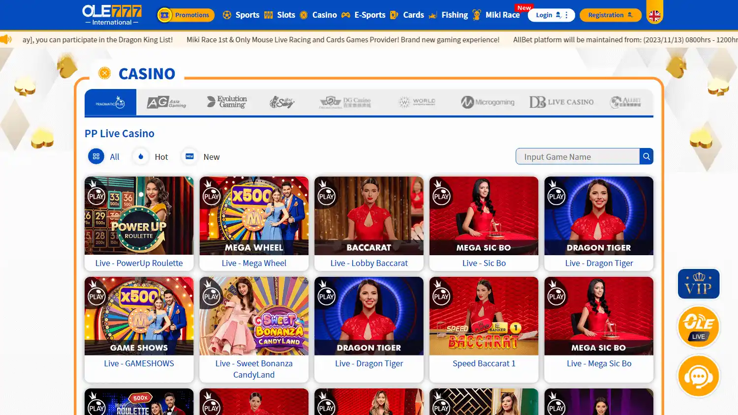 OLE777 Casino screenshot 2