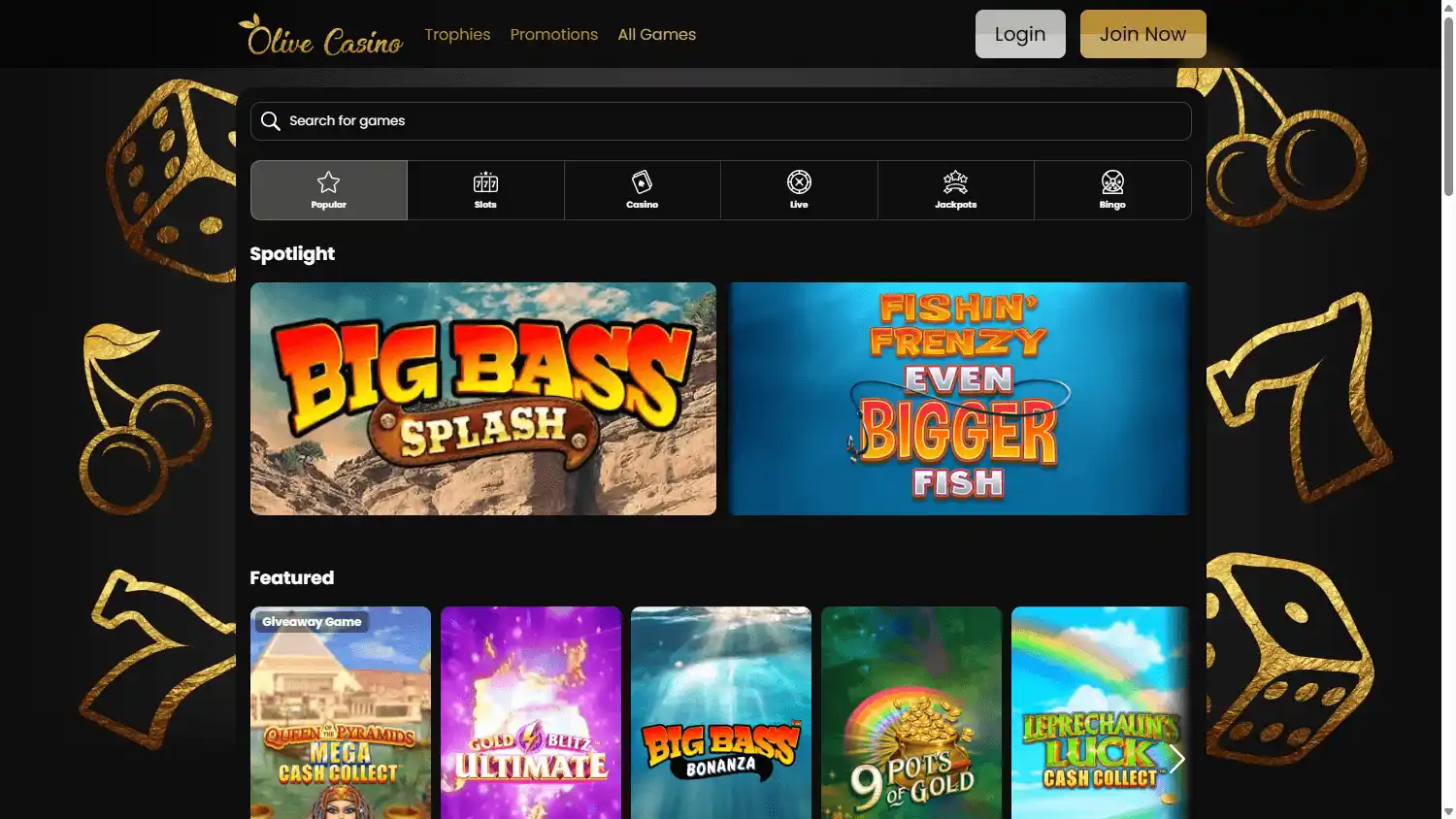 Olive Casino screenshot 2