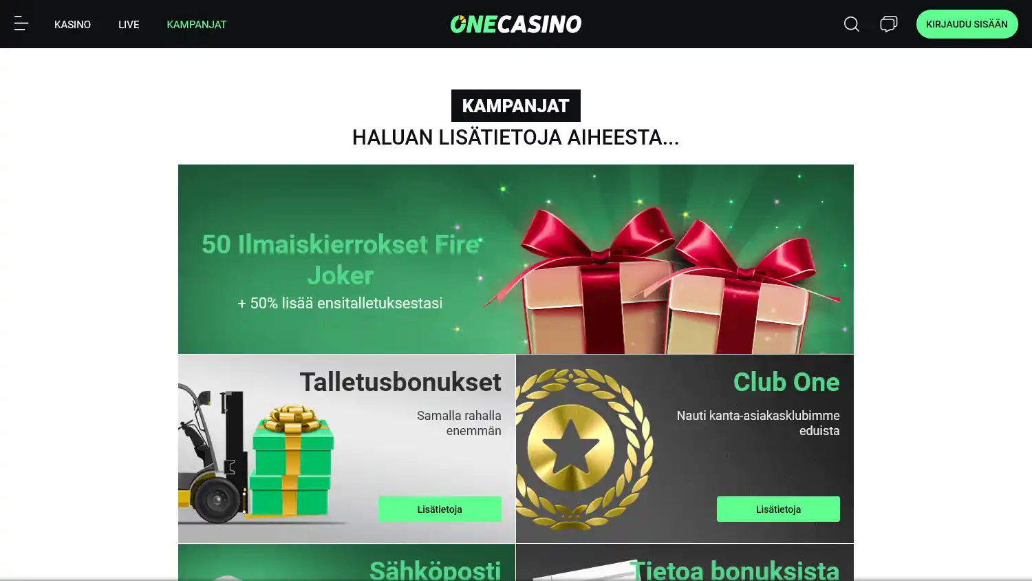One Casino FI screenshot 2