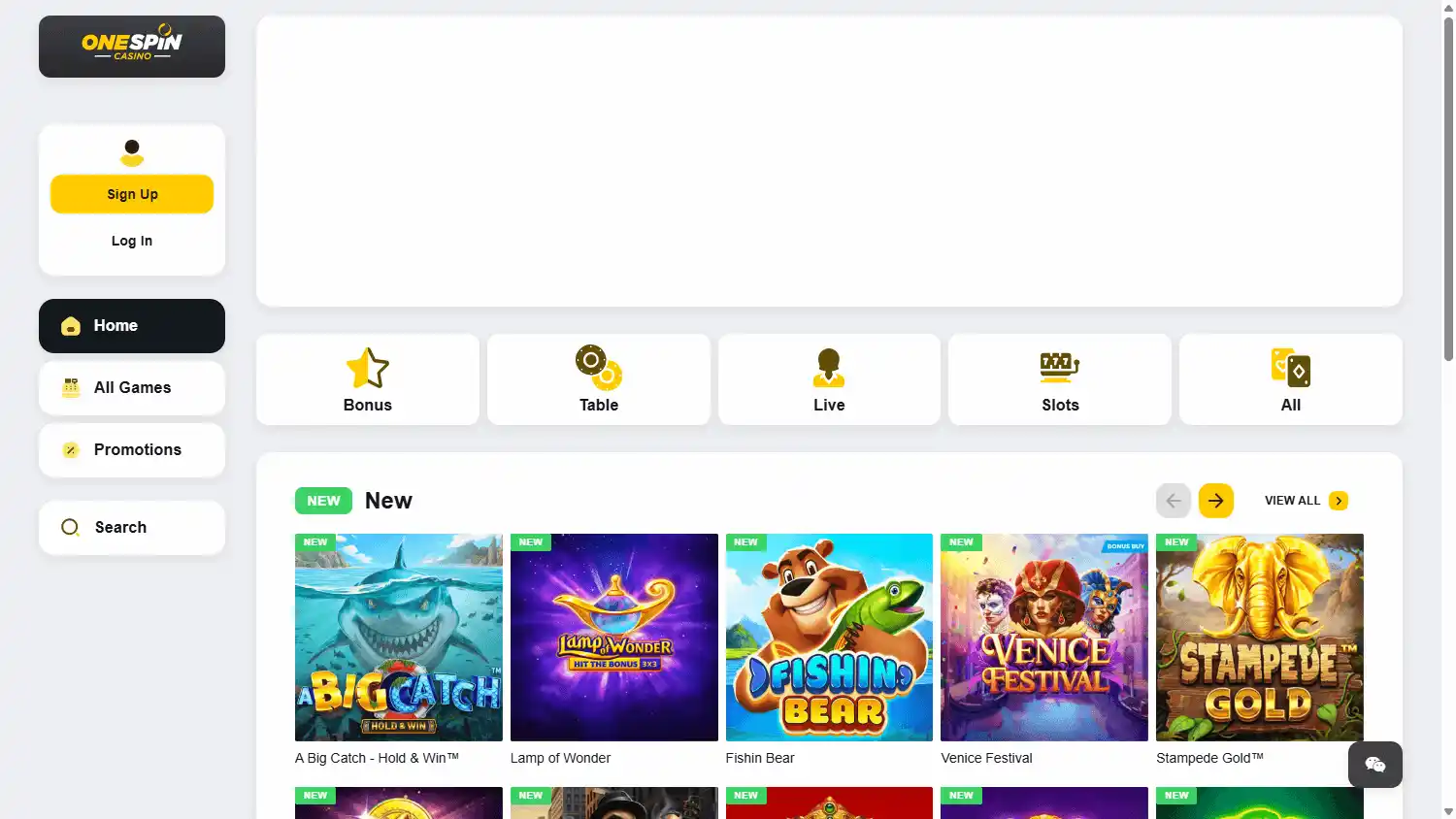 One Spin Casino screenshot 1