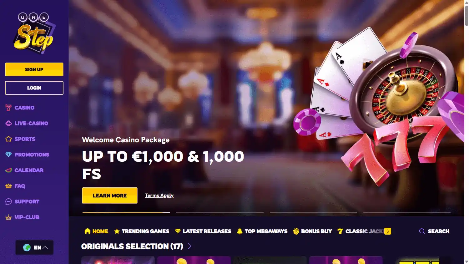 Onestep Casino screenshot 1
