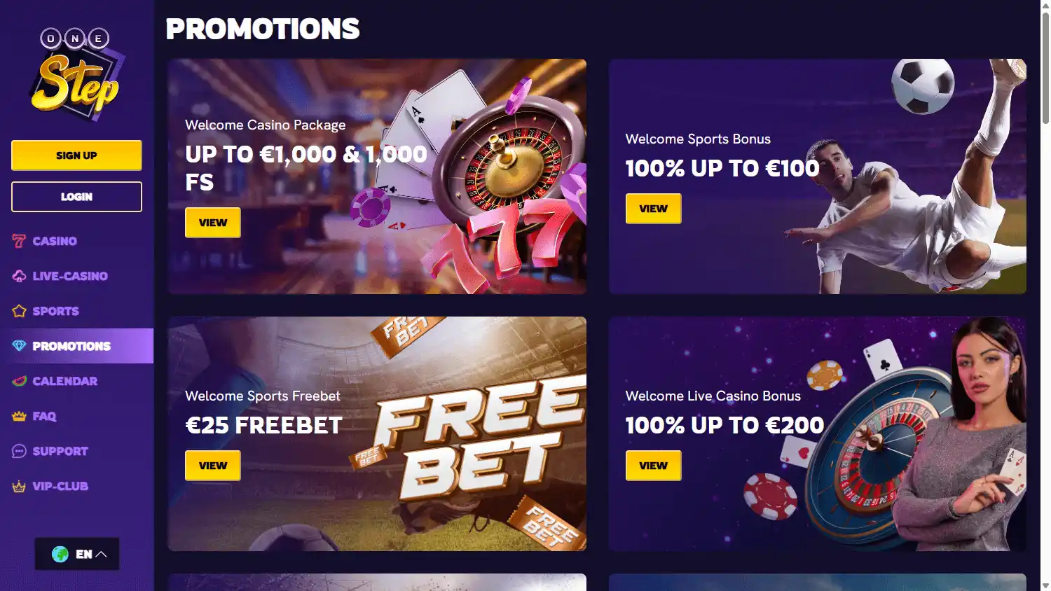 Onestep Casino screenshot 2