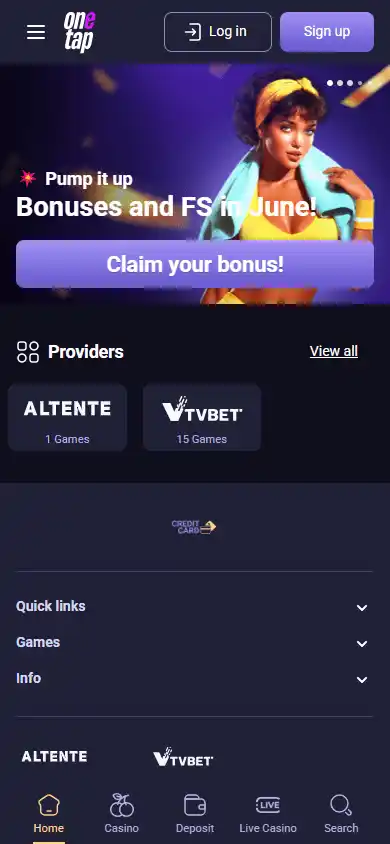 Onetap Casino screenshot 3