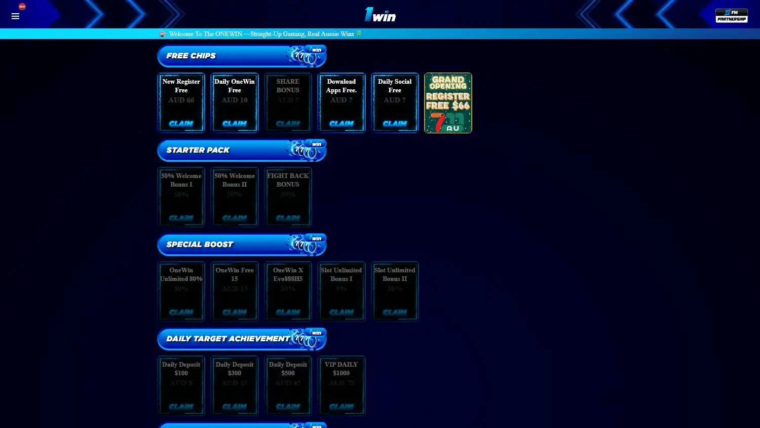 Onewin Casino screenshot 2